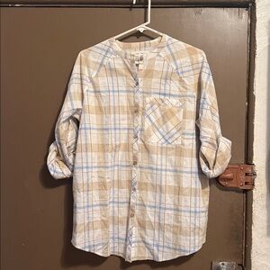 CLEO + WOLF WOMEN'S OVERSIZED PLAID PRINT BUTTON UP